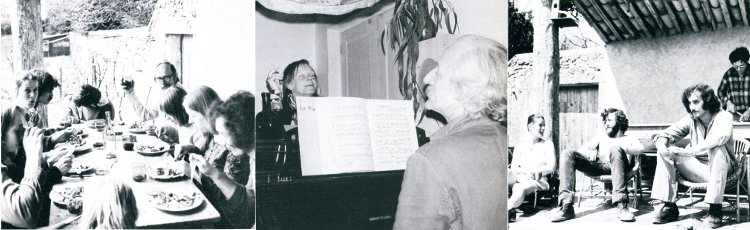 les étudiants de la Rietveld Academy de Sybren VALKEMA -au piano- à Dieulefit à Pâques 1973 avec Harvey LITTLETON