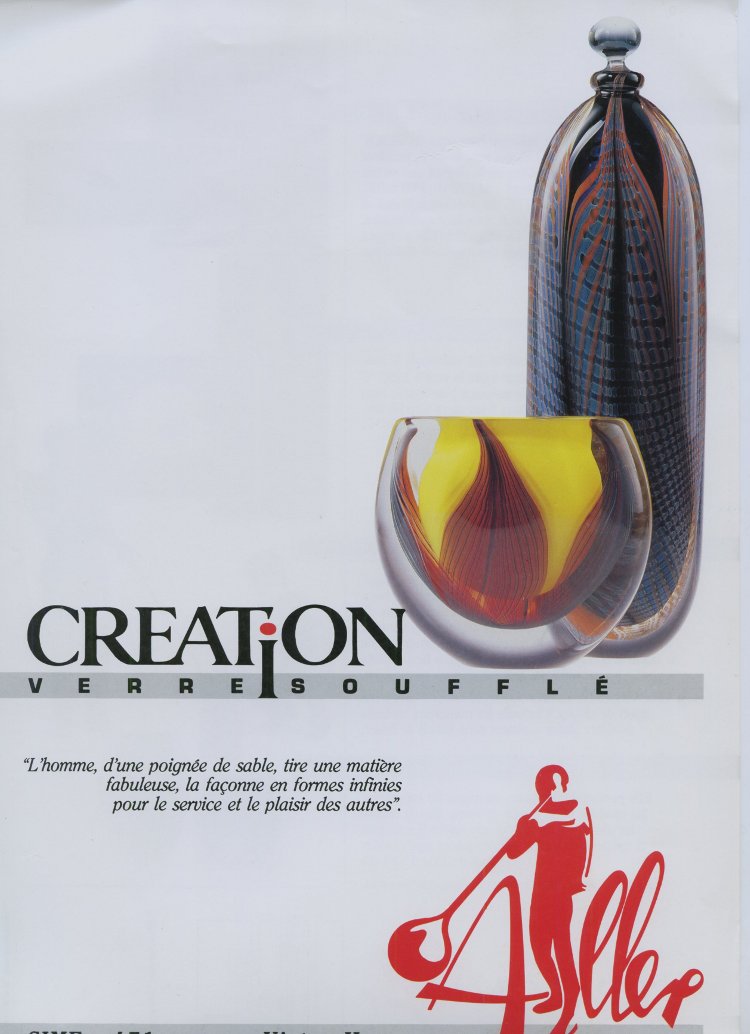 Verrerie d'Allex (26) la plaquette de présentation du la Verrerie d'Allex installée à Valence en 1988