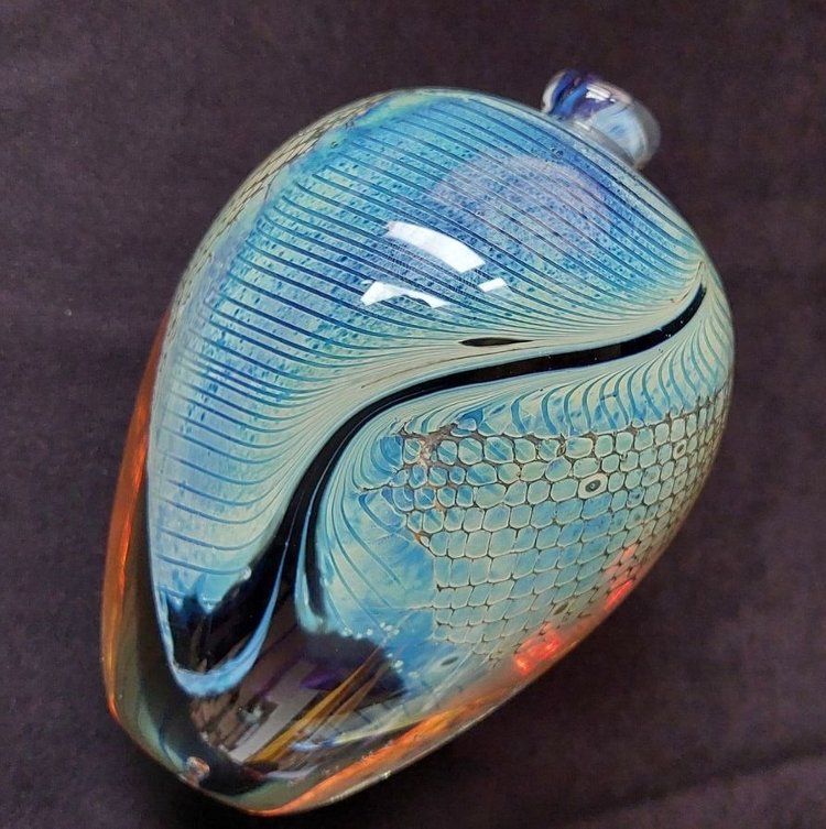 Verrerie d'Allex (26) pièce signée Hervé Raspail en 1986