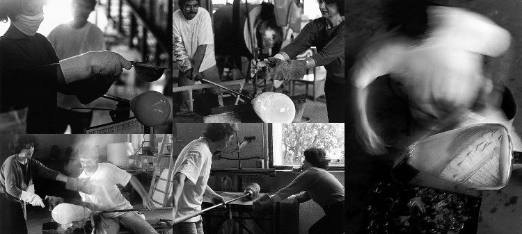 Verrerie Begou à Villetelle (34) le soufflage par Alain et Marisa Bégou - photos Detlev Erler