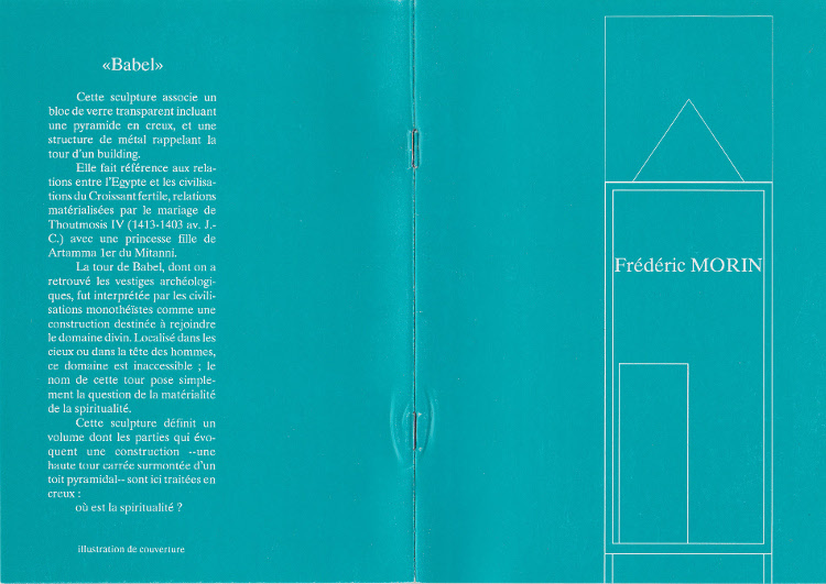 Verrerie Le Pontil - Dieulefit (26) brochure-catalogue des sculptures de Frédéric Morin publié en 1994
