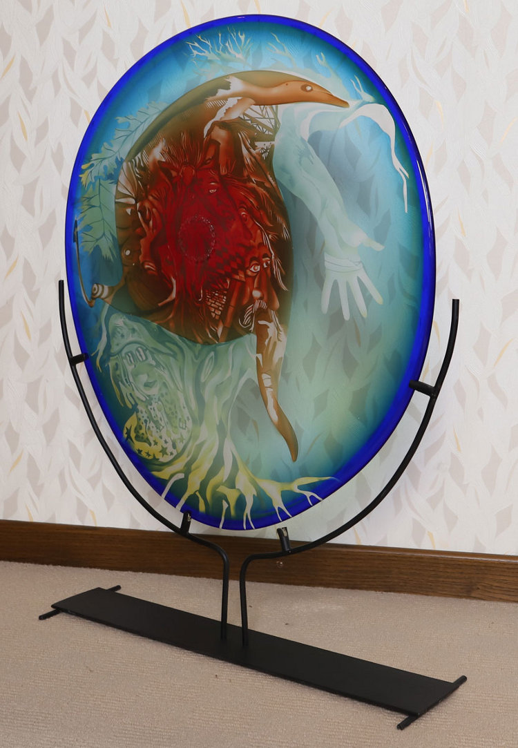 Jean-Paul Raymond - très grande coupe au décor moderne de 1994 - photo Lux-Auction.com