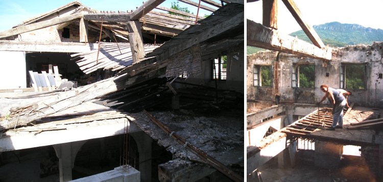 Frédéric Morin et Salomé à Saillans (26) : Salomé à l'oeuvre au pied-de-biche