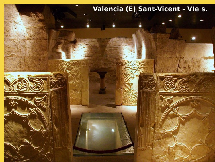 architecture paléochrétienne - Valencia (E) Eglise Sant-Vicent crypte wisigothique VIe s.