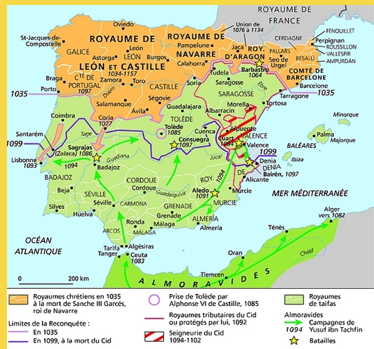la Reconquête au XIe s. de 1035 à 1099