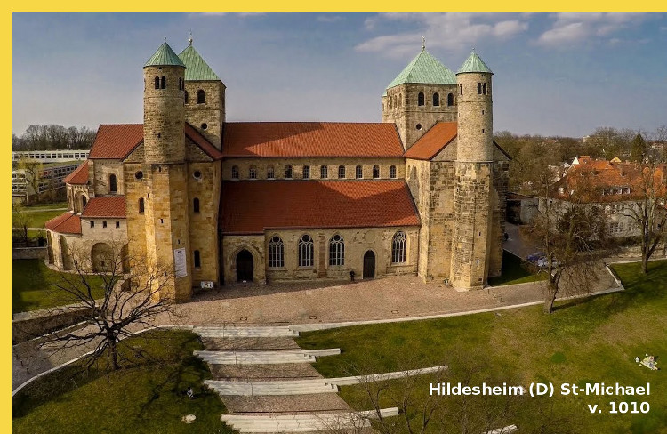 architecture carolingienne - Hildesheim (D) église carolingienne Saint-Michaël vers 1010 - vue générale côté sud
