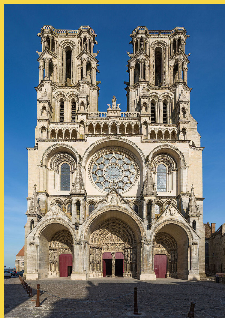 architecture gothique primitive - Laon (02) Notre-Dame 1155 → 1235 - façade occidentale