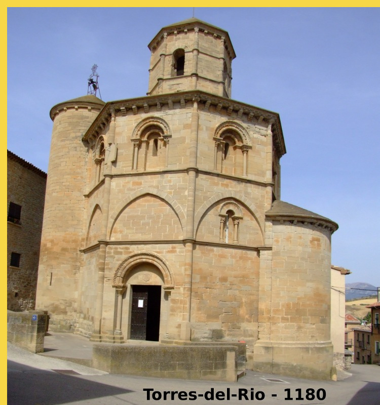 architecture gothique primitive - Torres-del-Rio (E) Santo Sepulcro 1180 - vue générale de la façade sud