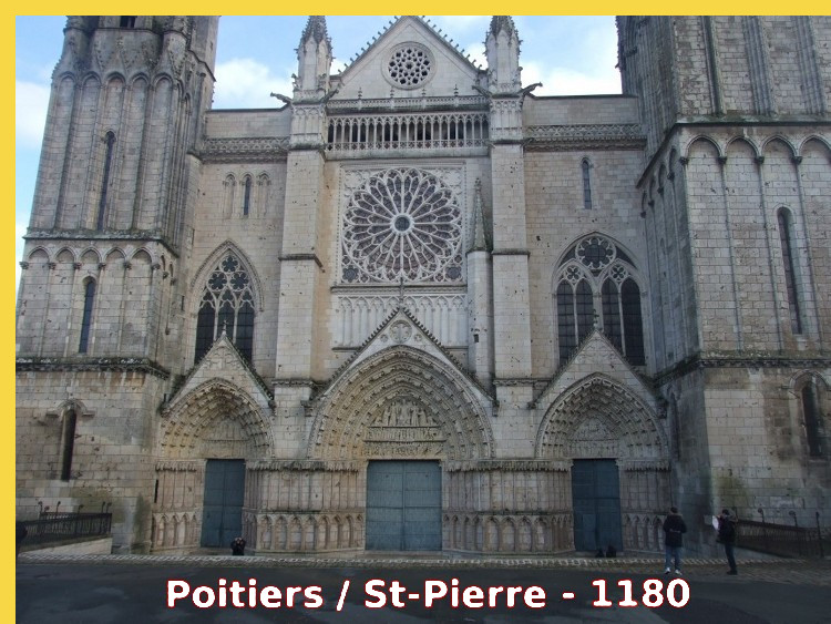 architecture gothique primitive - Poitiers (86) St-Pierre (1155 → 1379) - façade occidentale