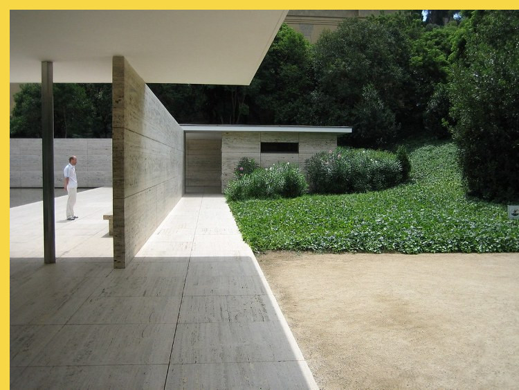 bioclimatique fluidité des espaces Pavillon de l'Allemagne à Barcelone par Mies van der Rohe en 1929 : ni dedans ni dehors