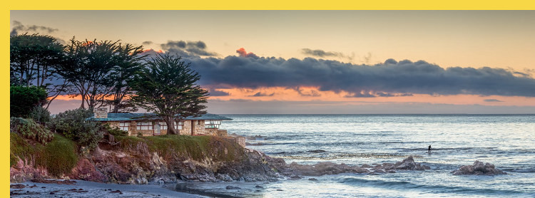 bioclimatique fluidite des espaces Walker House Carmel par Wright en 1948 : perception générale du site