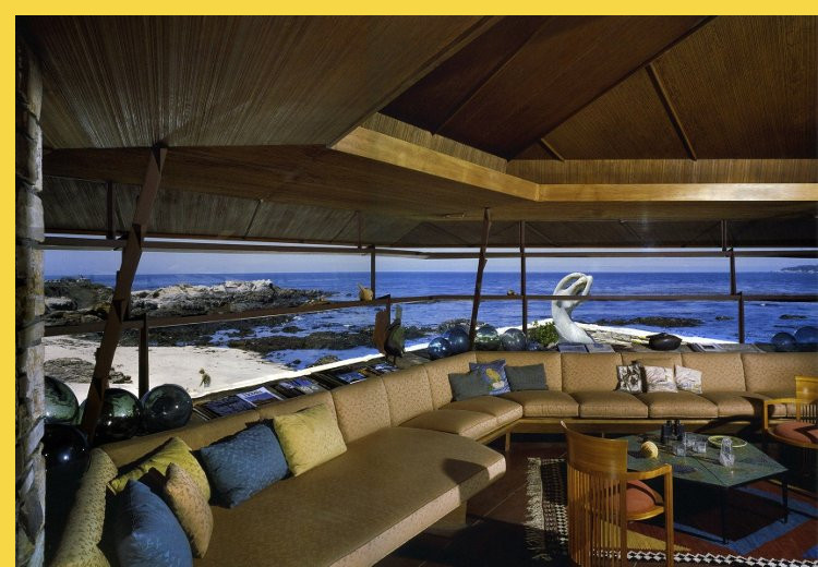 bioclimatique fluidite des espaces Walker House Carmel par Wright en 1948 : un merveilleux poste d'observation de l'Océan Pacifique