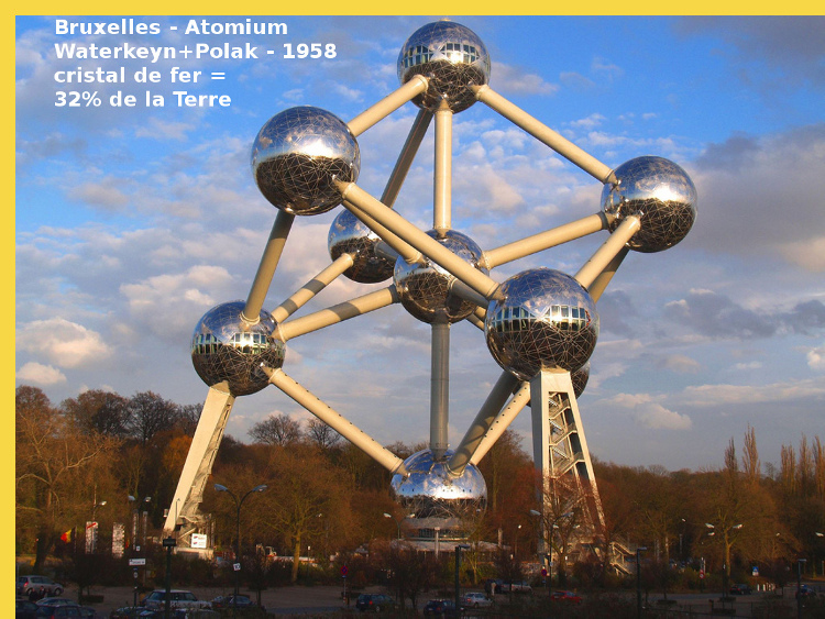 architecture laique - Bruxelles - Atomium par Waterkeyn+Polak - 1958 : l'Atomium reste le symbole de la Belgique, des Belges, de leur passé comme de leur avenir national comme européen
