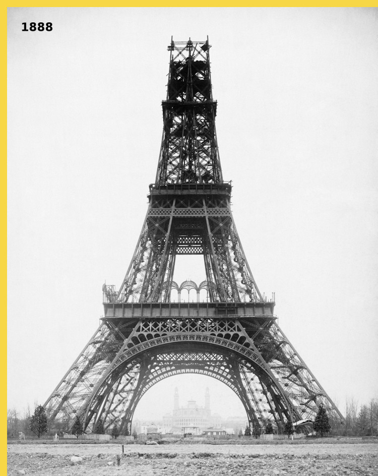architecture laique - Paris - Tour Eiffel en construction en 1888