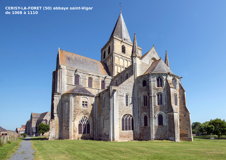 abbatiale Saint-Vigor de Cerisy (50) le chevet vu du Sud-Est - photo Stéphane Mahot