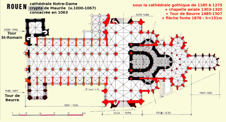 cathédrale Notre-Dame de Rouen (76) chronologie des phases de contruction par Philippe Gavet