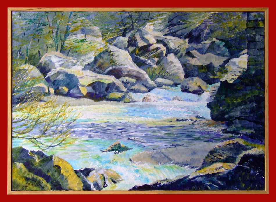 les gorges de la Roanne dans la Drôme, peinture de Salomé été 2026