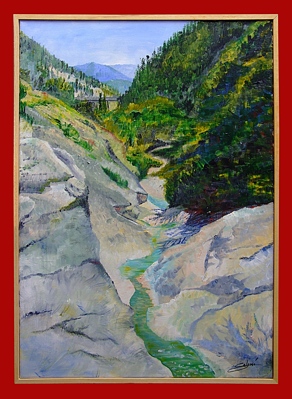les vasques de l'Aiguebelle à Pontaix dans la Drôme, peinture de Salomé été 2026