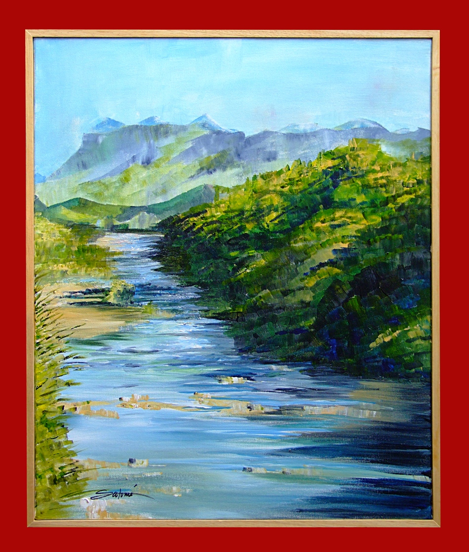 la rivière Drôme sous la Forêt de Saoû, peinture de Salomé été 2026