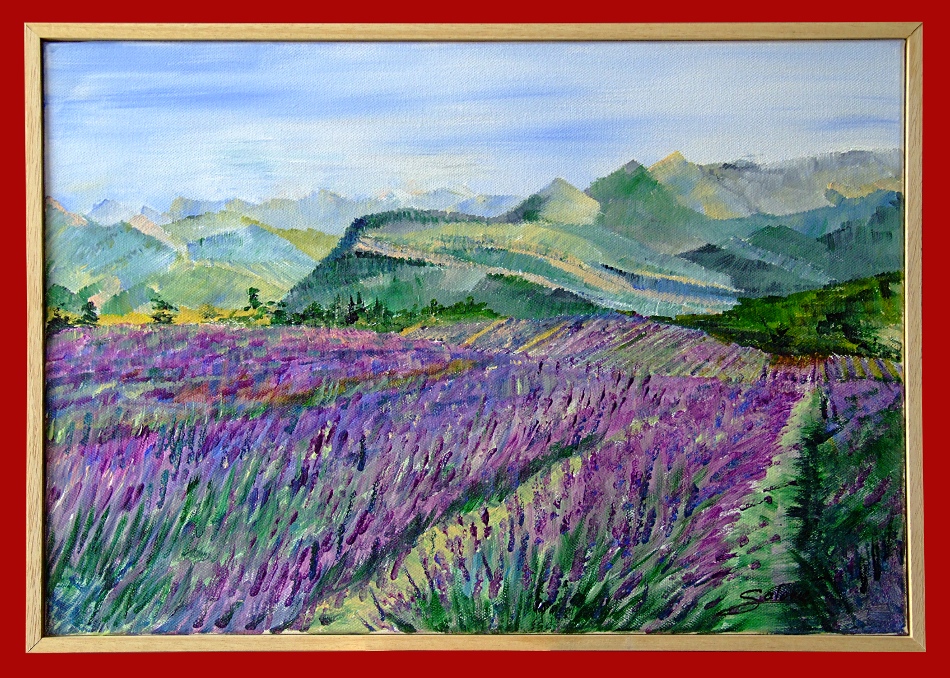 lavandes d'altitude dans la Drôme, peinture de Salomé été 2026
