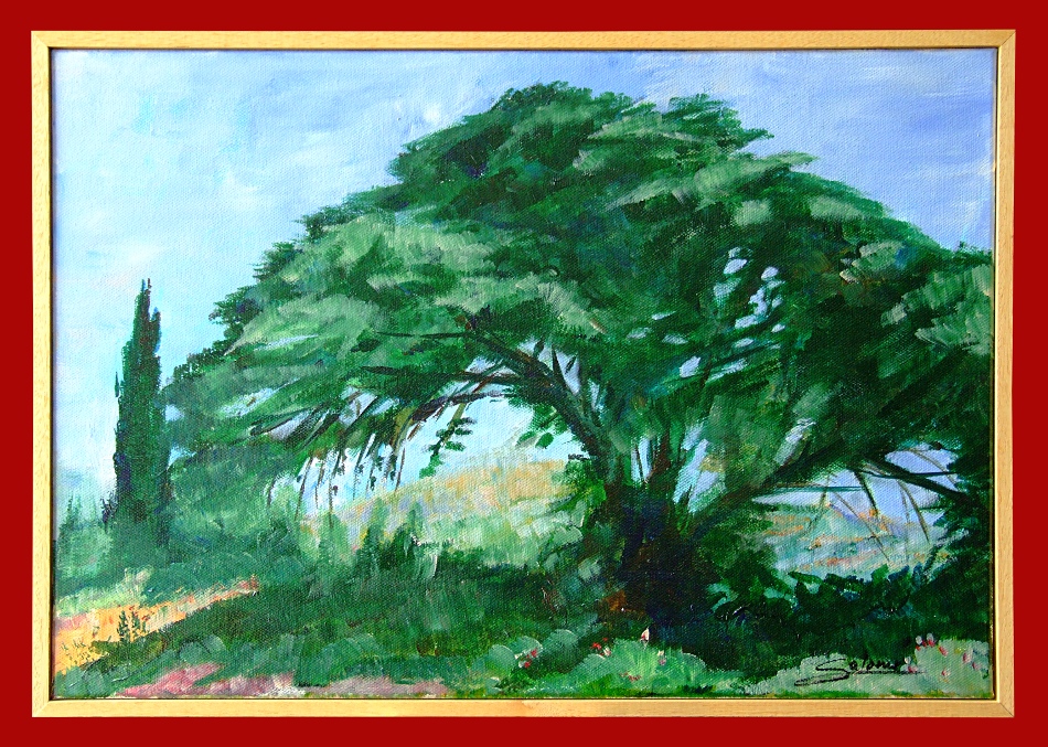 paysage provençal dans la Drôme, peinture de Salomé été 2026