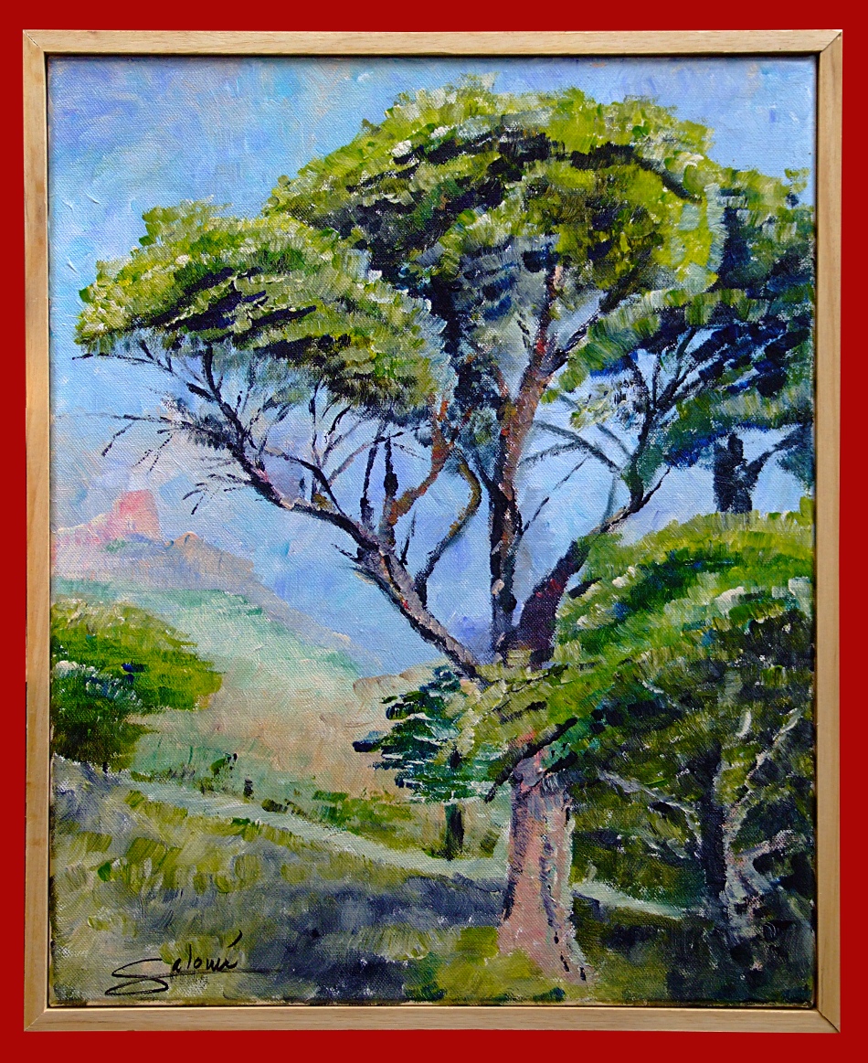 paysage provençal dans la Drôme, peinture de Salomé été 2026