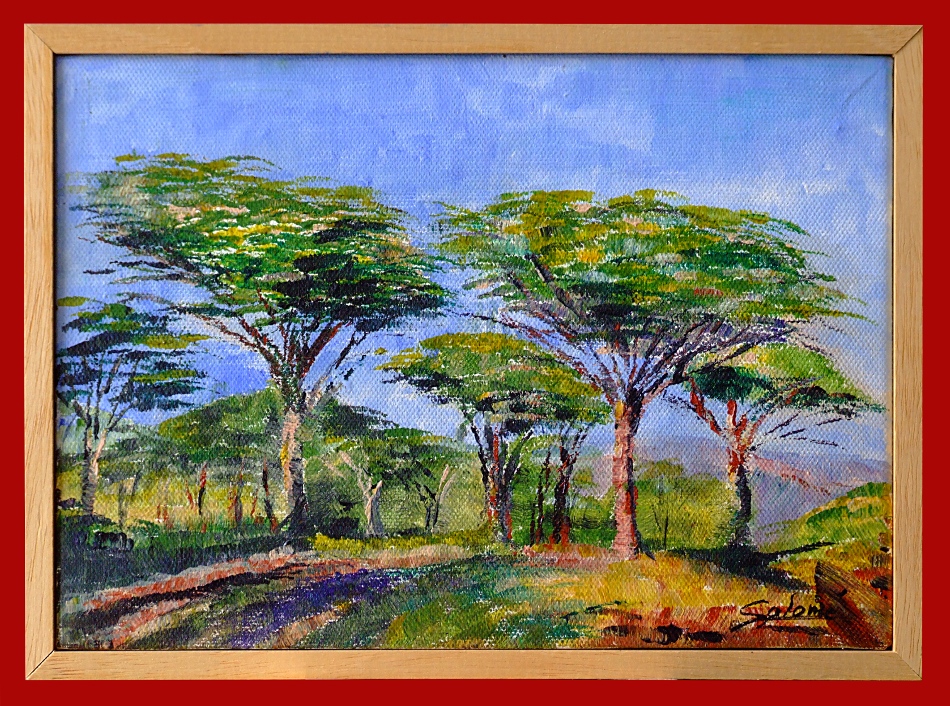 paysage provençal dans la Drôme, peinture de Salomé été 2026